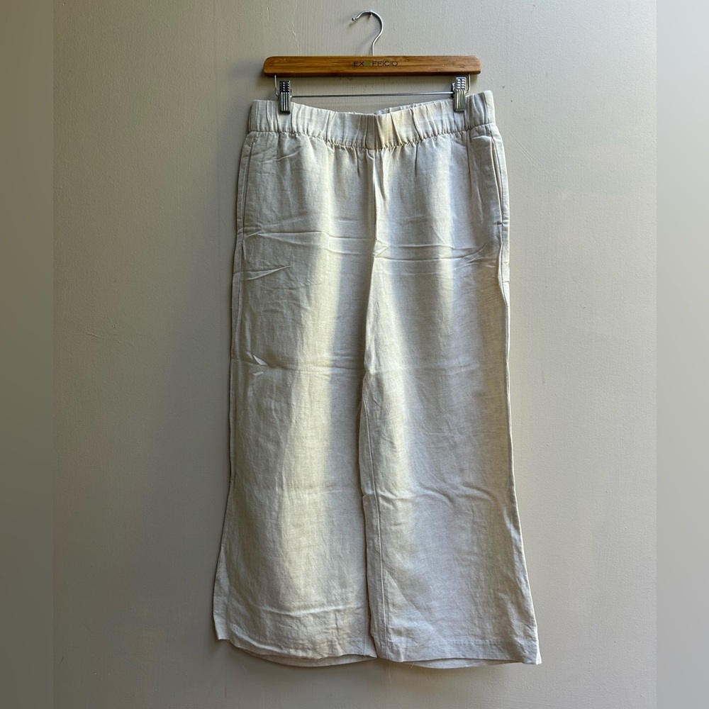 H&M Linen wide leg pants size L